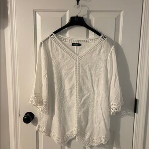 Elegant White Embroidered Blouse